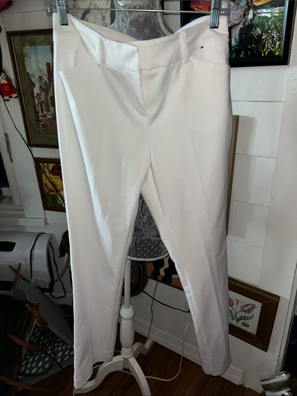 Women’s White Tailored Ankle Trousers